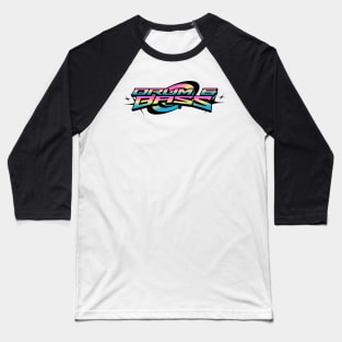 DRUM AND BASS  - Rainbow Y2K Chest logo (black/pink/blue) Baseball T-Shirt